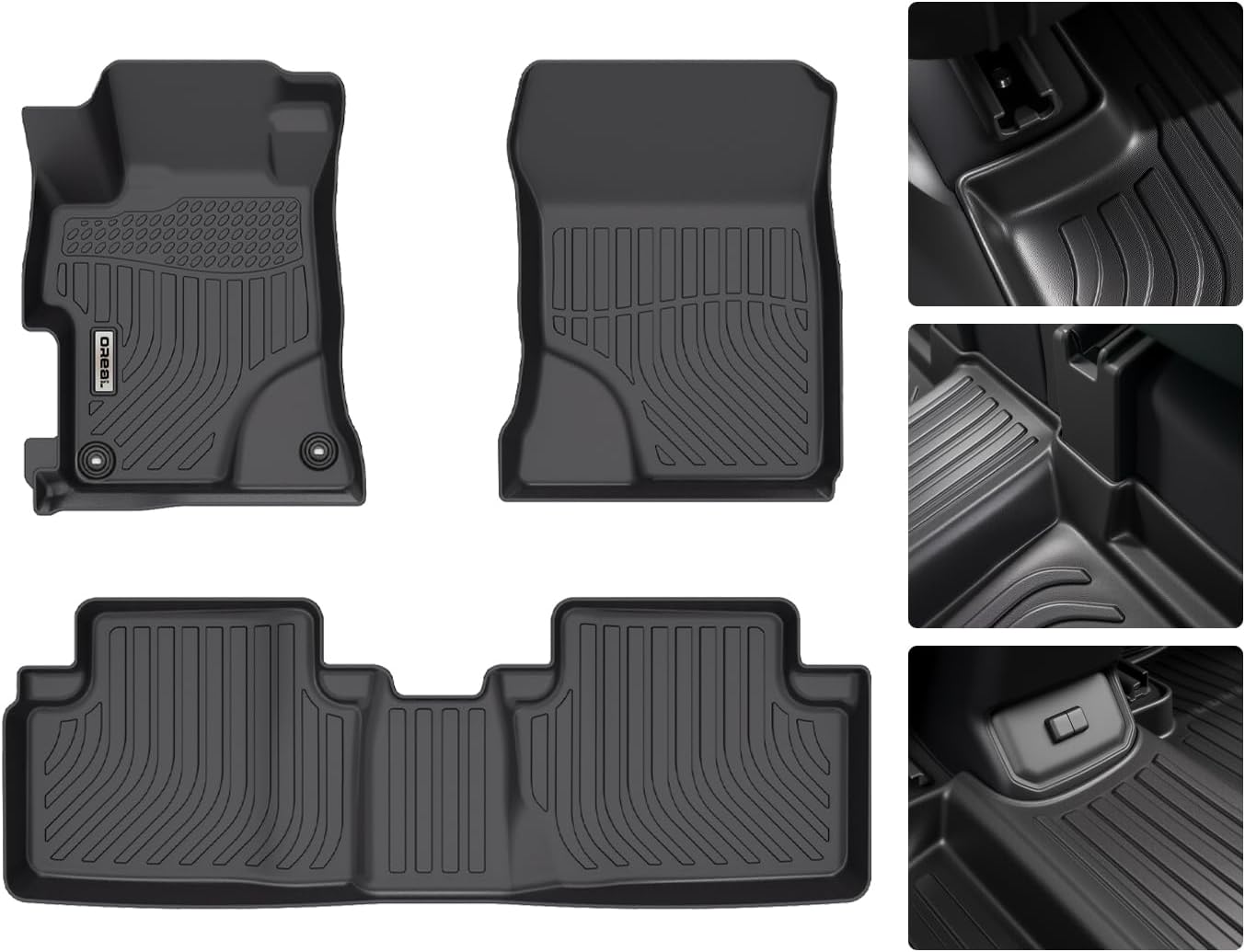 orealtrend Car Floor Mats Compatible with Honda Civic 2012-2015 Floor Liners Heavy Duty All Weather Guard Spill Proof Black Front Rear Car Carpet Custom Fitted Odorless Anti Slip