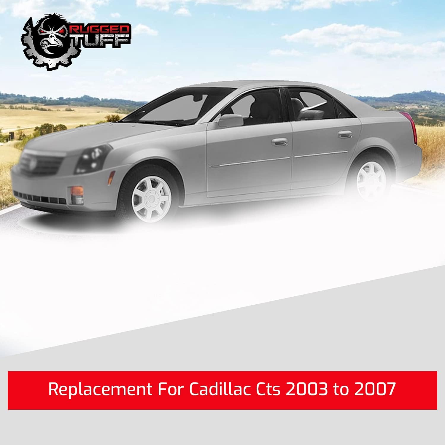 exactafit 8334BR Passenger Side Mirror Glass Replacement Repair Compatible With 2003 2004 2005 2006 2007 Cadillac CTS