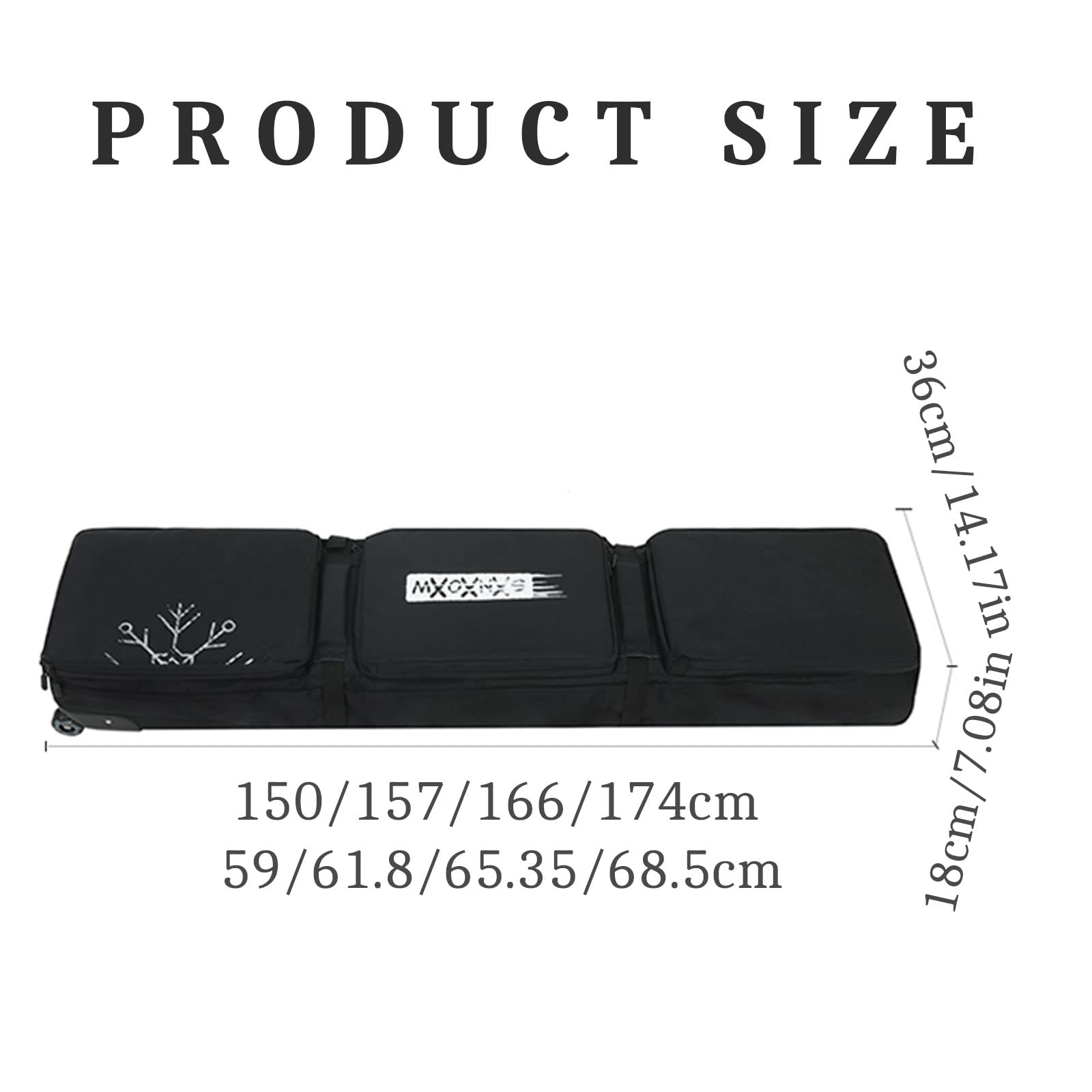 Borsa da Snowboard Portatile Multifunzione con Ruote, Scarponi da Sci Multi-Scomparto Impermeabile e Borsa per Casco, Separazione Bagnato e Asciutto, per Uomini Donne e G