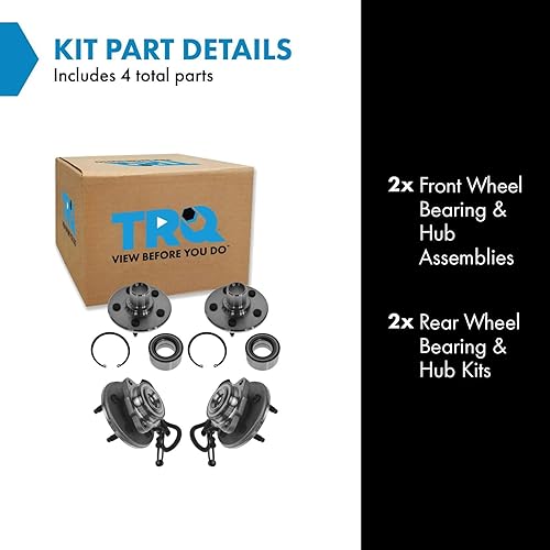 Vista 289 de TRQ Juego de 2 rodamientos y bujes de rueda trasera izquierda y derecha compatible con Ford Expedition 2007-2010 Lincoln Navigator 2007-2010