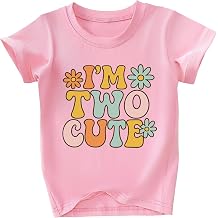 Toddler Girls 2nd Birthday Shirt Outfit for Girls Cute Two Years Old Birthday Gift
