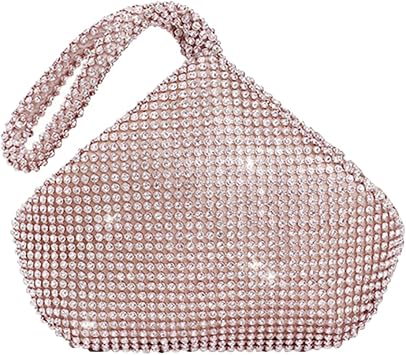 Triangle Bling Sequins Zipper Pouch Luxury Sequins Trihedral Designer Clutch Evening Handbag Mini Tote Coin Purse wallets Rhinestones, Pink
