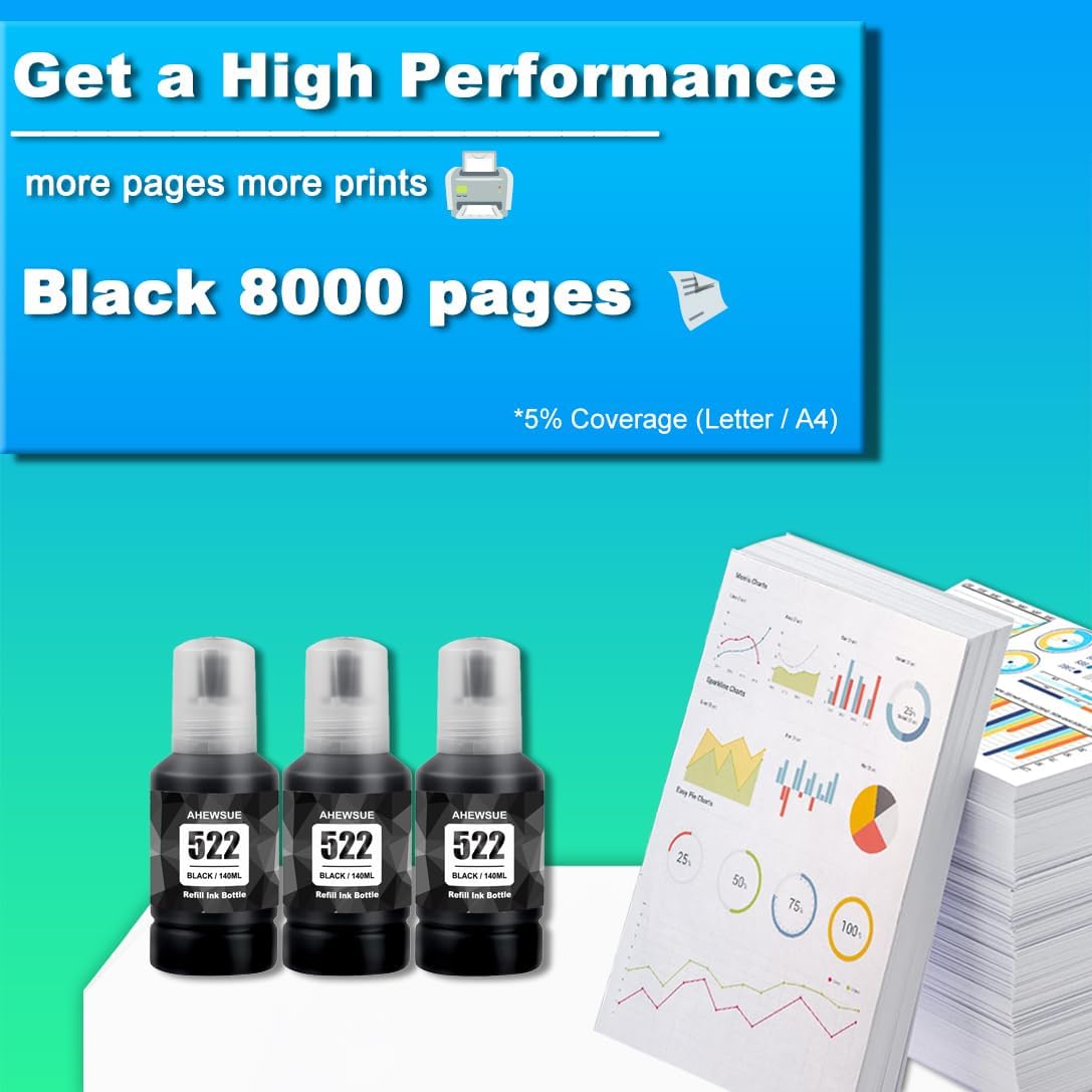 522 - Recambio De Botella De Tinta Negra Con Impresora ET-2720, ET