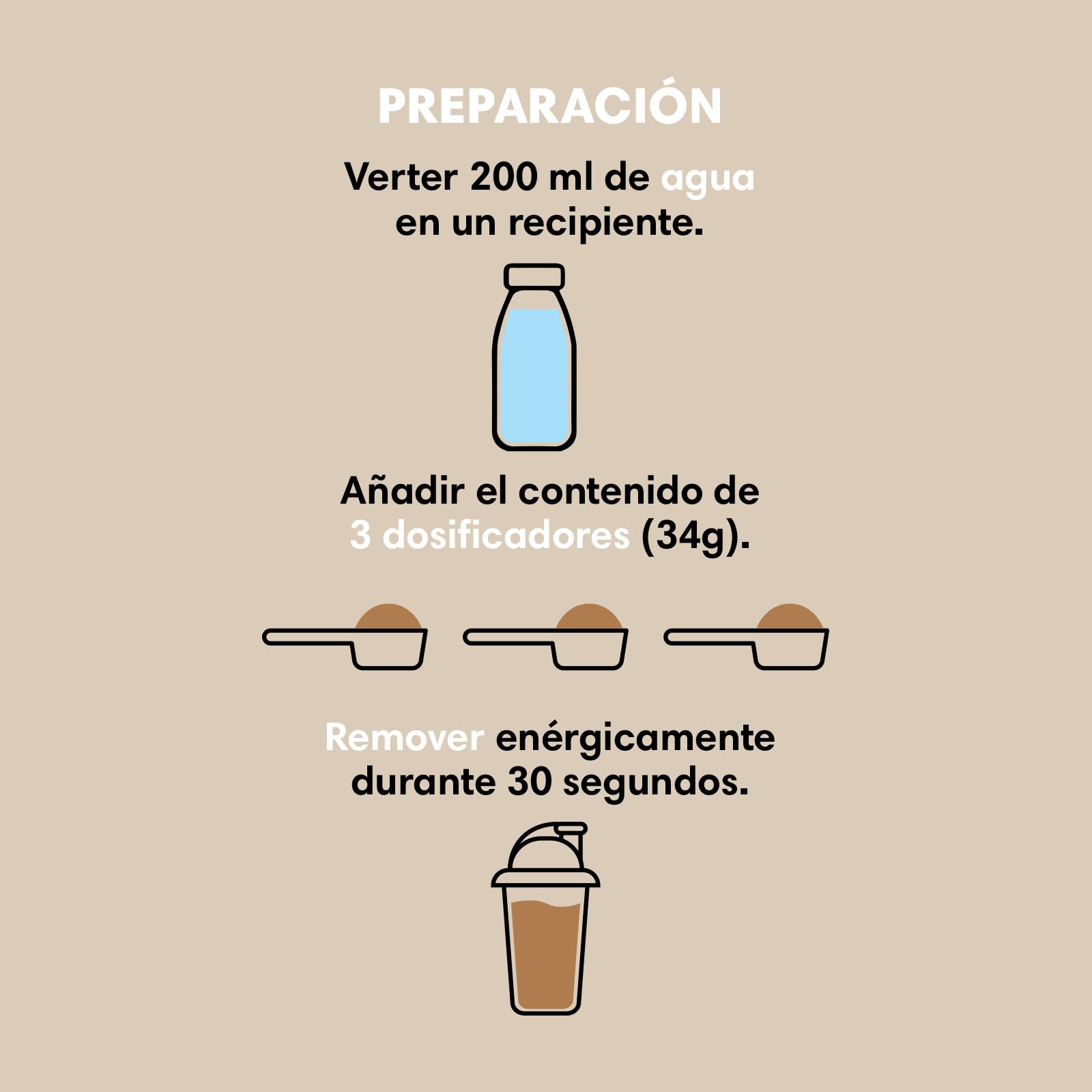 Bicentury Proteína en polvo Moka & Avellana, 20g proteína por porción, Sin Azúcares Añadidos, 340g