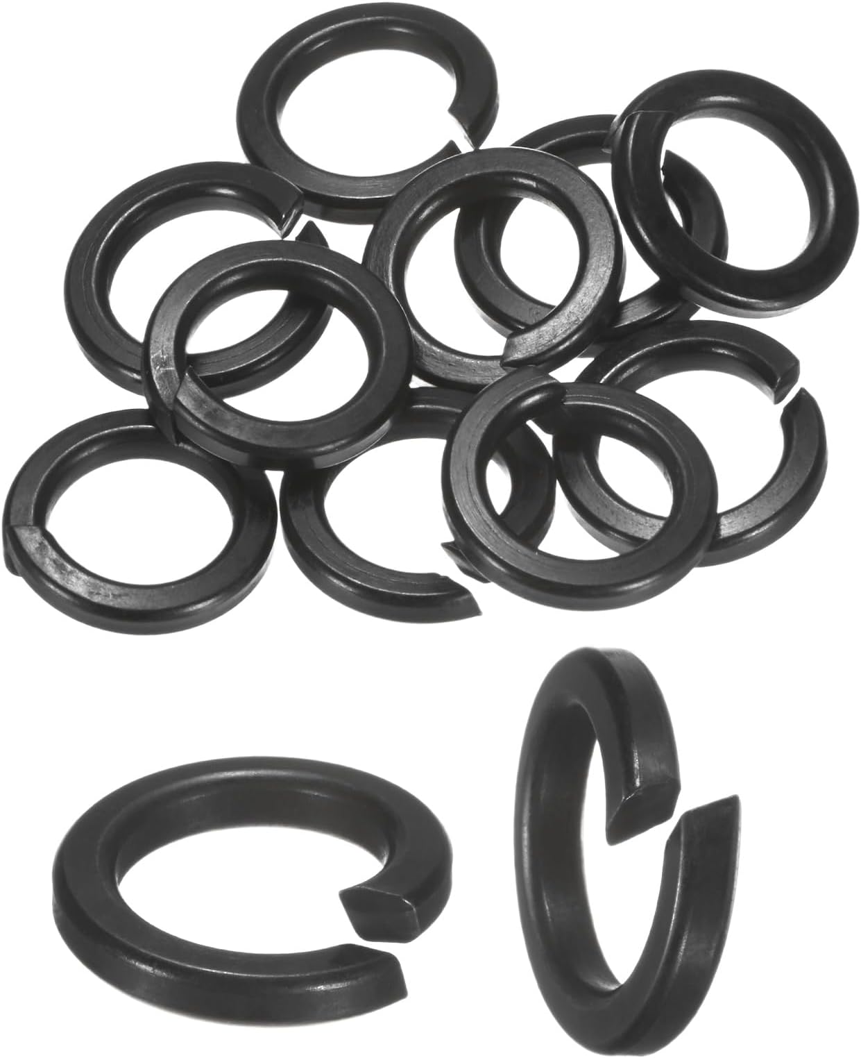10-Pack Spring Lock Washer, M16 Stainless Steel Electroplating Black Coating Elastic Gasket for Electronic Machinery/Industrial Equipment, Screw Fasteners