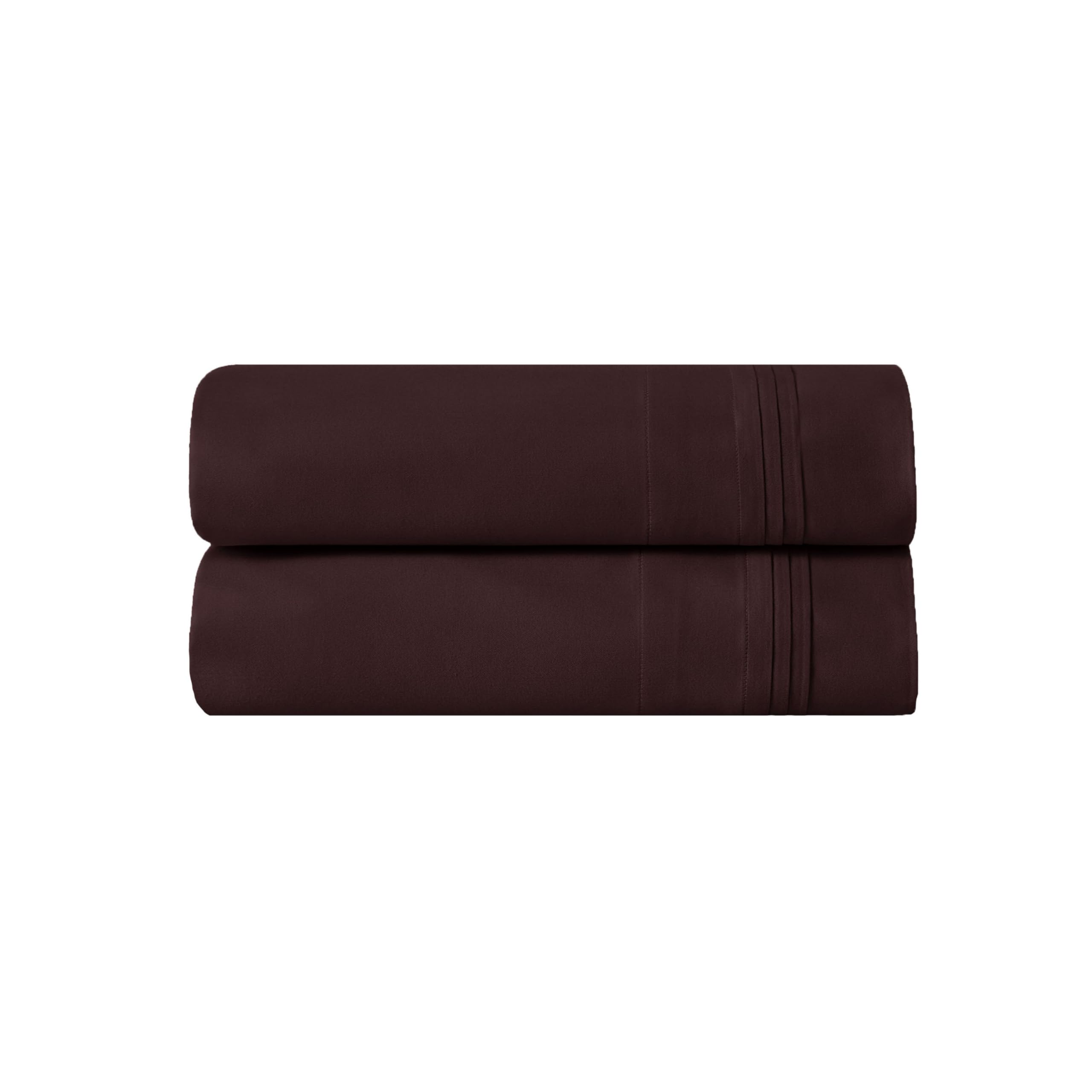 Superior Set di 2 federe in 100% cotone egiziano a 650 fili, federa moderna in tinta unita, ultra morbida, elementi essenziali per la biancheria da letto, accenti per il letto, dimensioni standard