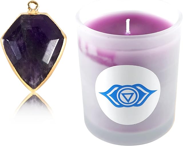Soulnioi Scented Candles and Crystal Diamond Shape Crystal Pendant Necklace for Gift Relaxation