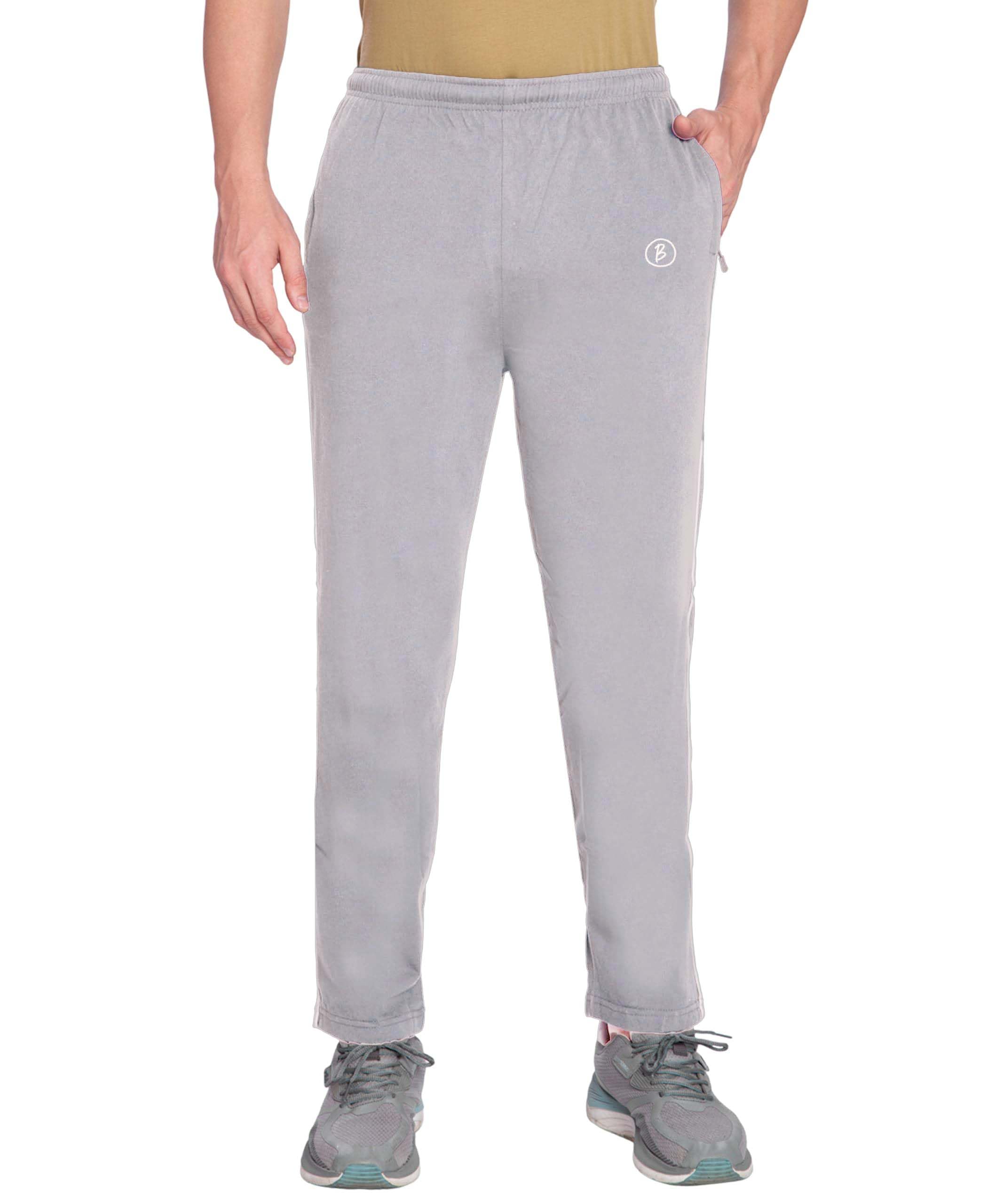 Btag Mens Regular Fit Comfortable Cotton Track Pants with Both Side Zipper Pocket |Stretchable & Dry fit Trouser | Sports Lower for Running, Gym, Casual Wear, Leisure Activities | Pack of 1