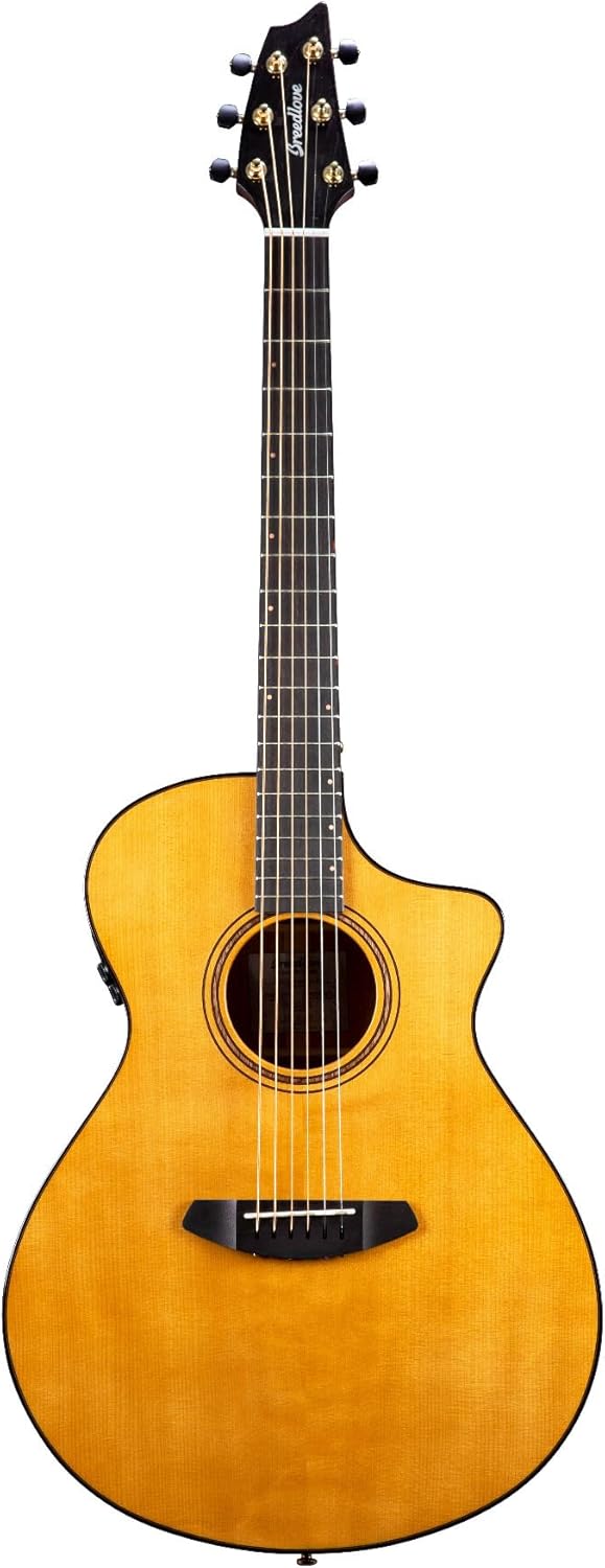 Breedlove Performer Pro Concert CE 6-String European Spruce Top Acoustic Electric Guitar with Slim Neck and Stain Black Bridge (Right-Handed, Aged Toner)