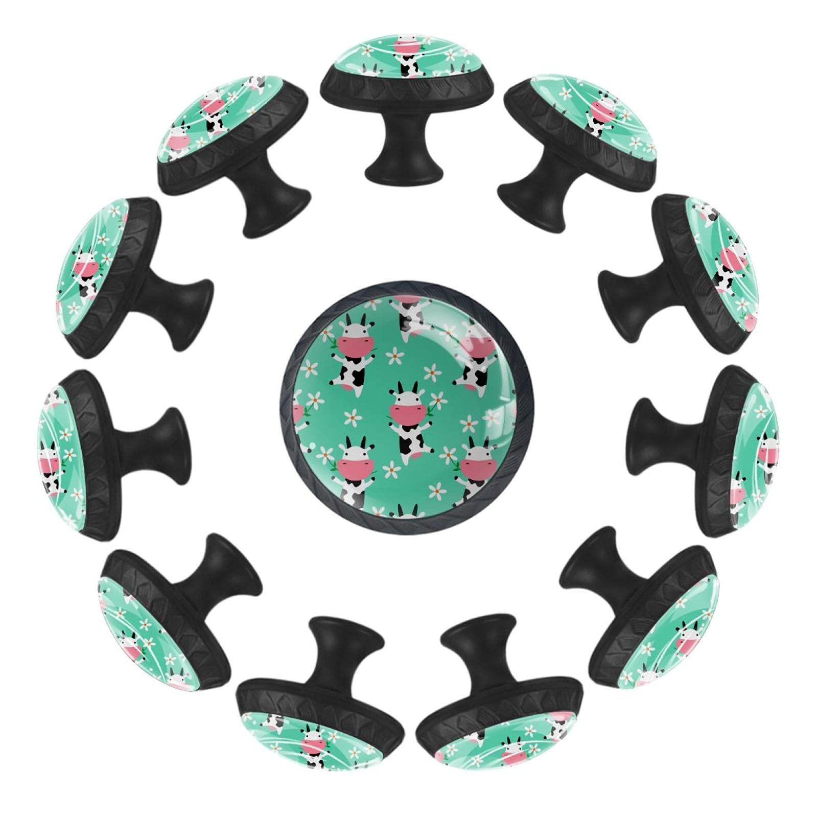 Boutons de tiroir vache ronds 35 mm faciles à installer lot de 12