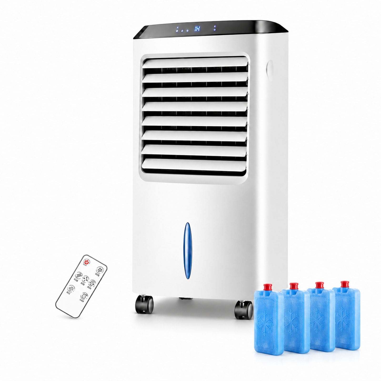 Wamj Aqdy One Color Portable Evaporative Cooler, Swamp Cooler Air Conditioner With 2.6 Gal Tank, Remote, 8-Hour Timer, 120° Oscillation, 3 Speeds For Bedroom, Room, Office