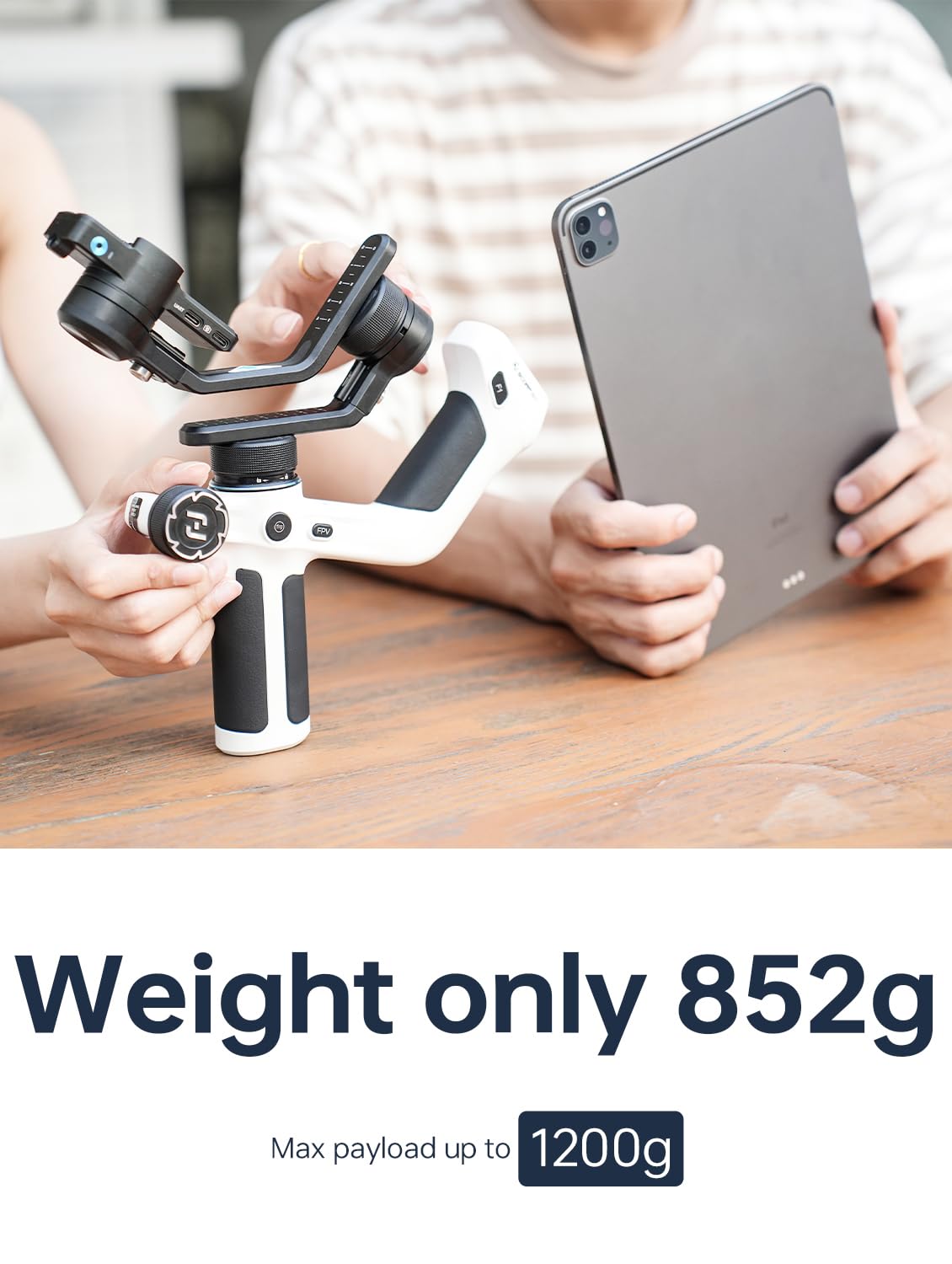 Feiyu SCORP Mini 2 Kit – stabilizator śledzenia AI-Tracking do aparatów bezlusterkowych, kamery sportowej/iPhone i Samsung, ręczny 3-osiowy gimbal z torbą do przenoszenia i światłem do selfie i