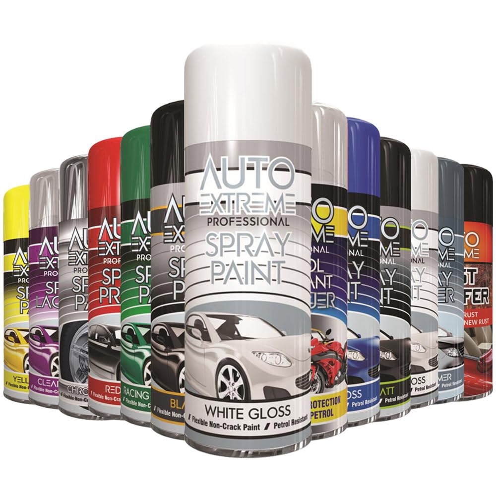 Alezyb White Gloss - 1 X Auto Extreme Spray Paint 400Ml Professional Quality, Perfect Finish Multipurpose Aerosol For Cars, Bikes,Vans, Metal, Wood