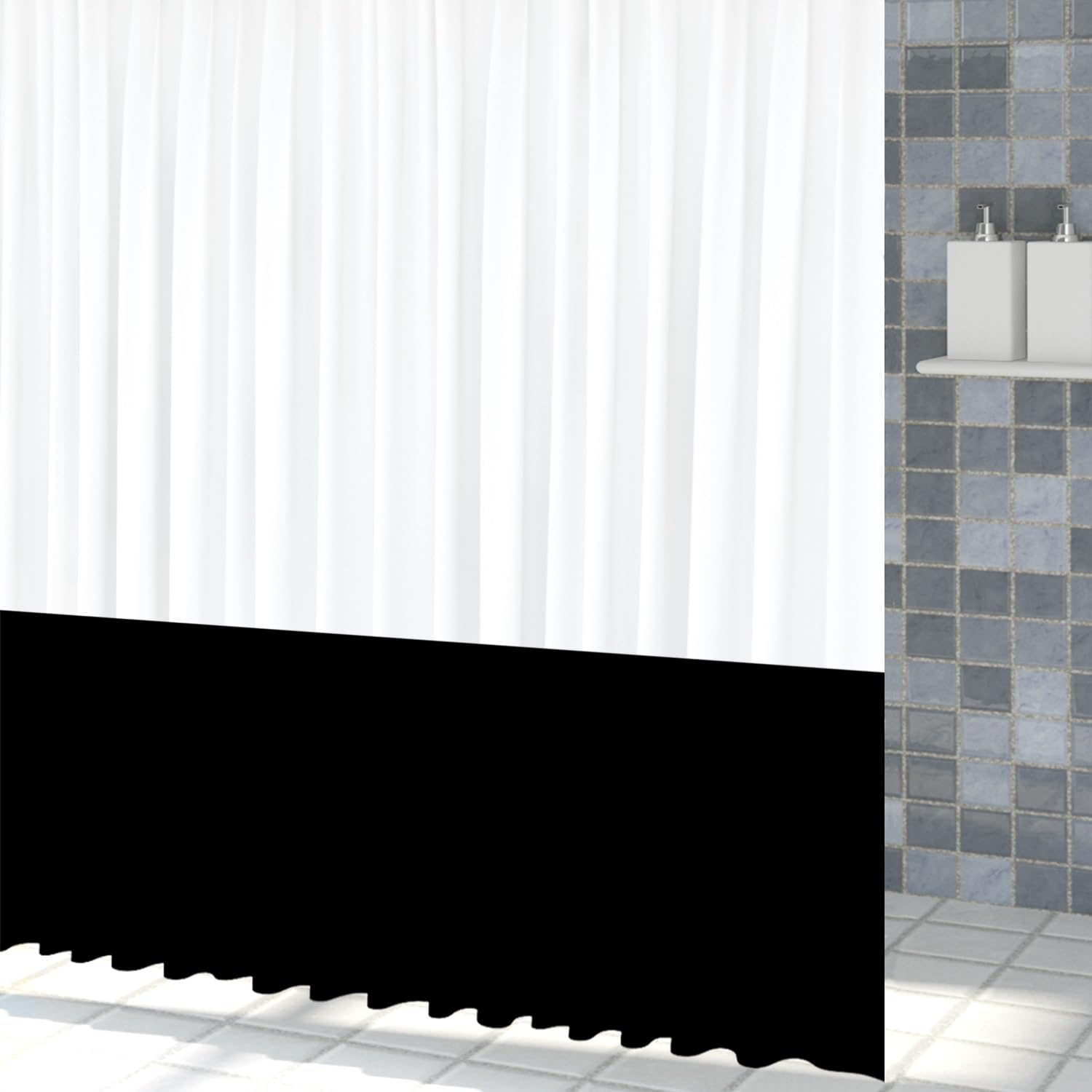 Rideau De Douche Rayures Géométriques Abstraites 180x240cm - Tissu Imperméable Minimaliste Moderne