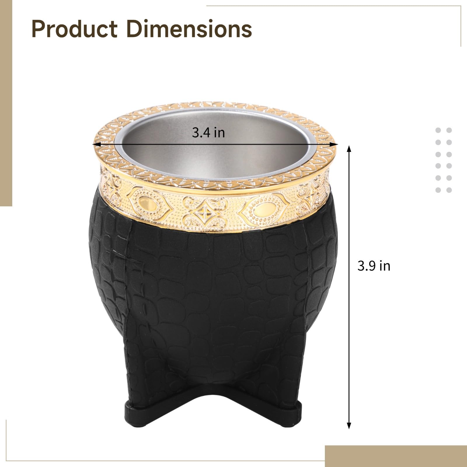Tazza da tè biologica, Yerba Mate Cup Set con Bombilla, cucchiaio in acciaio con cannuccia, 9,9 x 8,6 cm