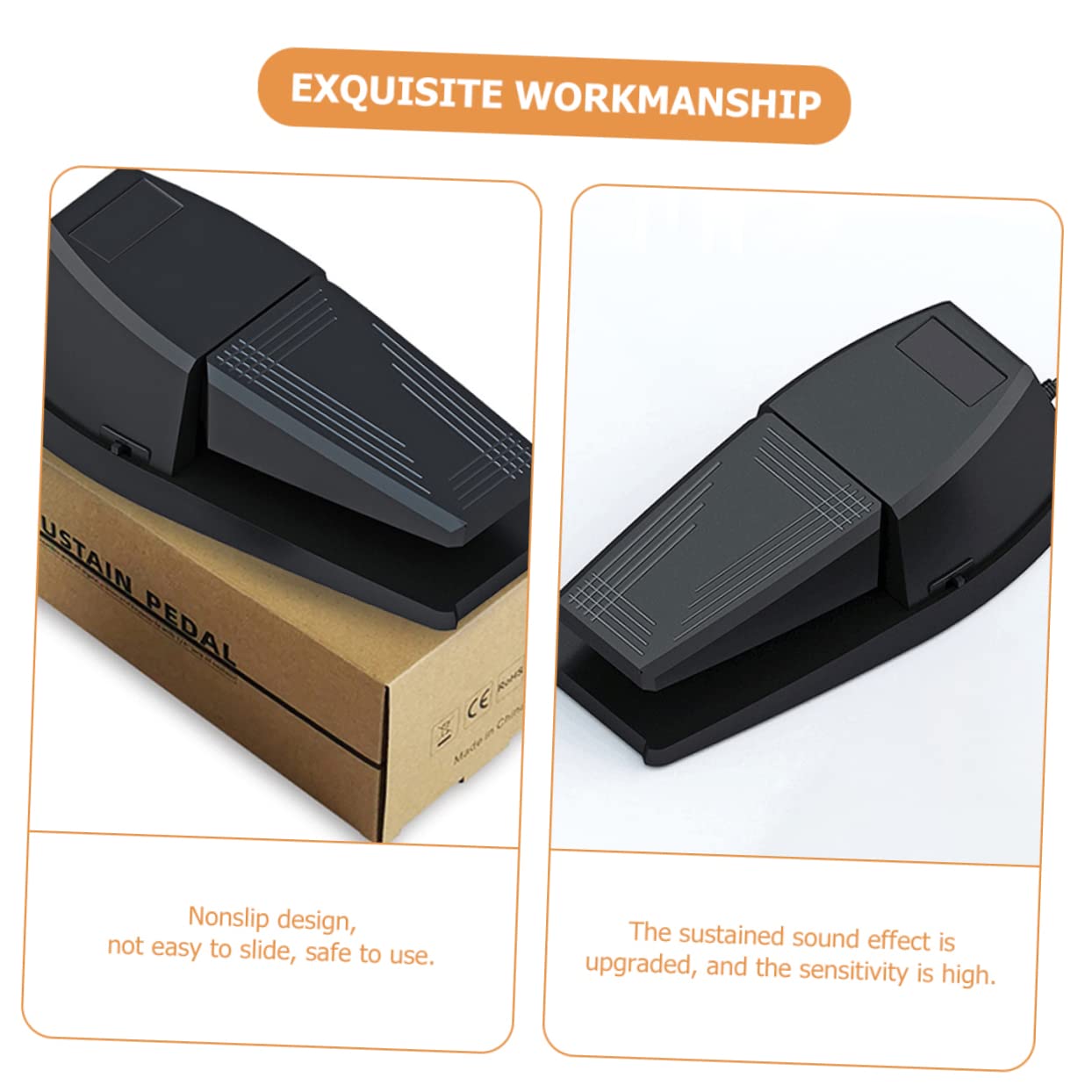 Pedal de sostenimiento de piano multiusos, pedal de amortiguador resistente para pianos digitales, accesorio de teclado portátil con bajo ruido para sintetizadores midi e instrumentos electrónicos