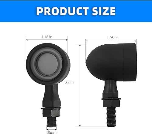 Miniatura 7 de Luces traseras LED para motocicleta, paquete de 2 unidades, Reto Round 40 Leds ámbar rojo luz de freno intermitentes intermitentes universales para