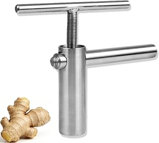 Stainless Steel Manual Ginger Juicer, Hand-Crank Juicer, Ginger Grinder, Labor-Saving Lever & Removable Design, High Juice Yield, for Fruits and Vegetables