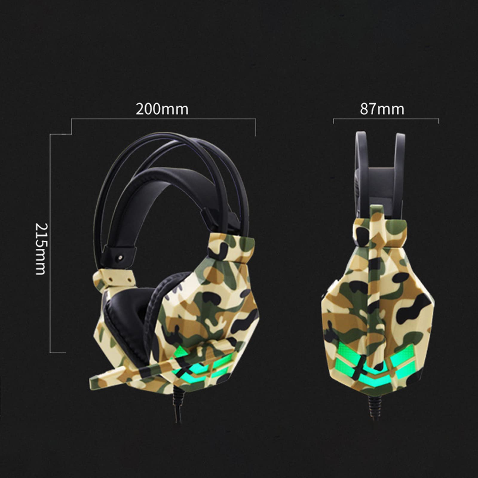 Amazon.co.jp: ゲーミングヘッドセット 迷彩柄 マイク ゲーミング