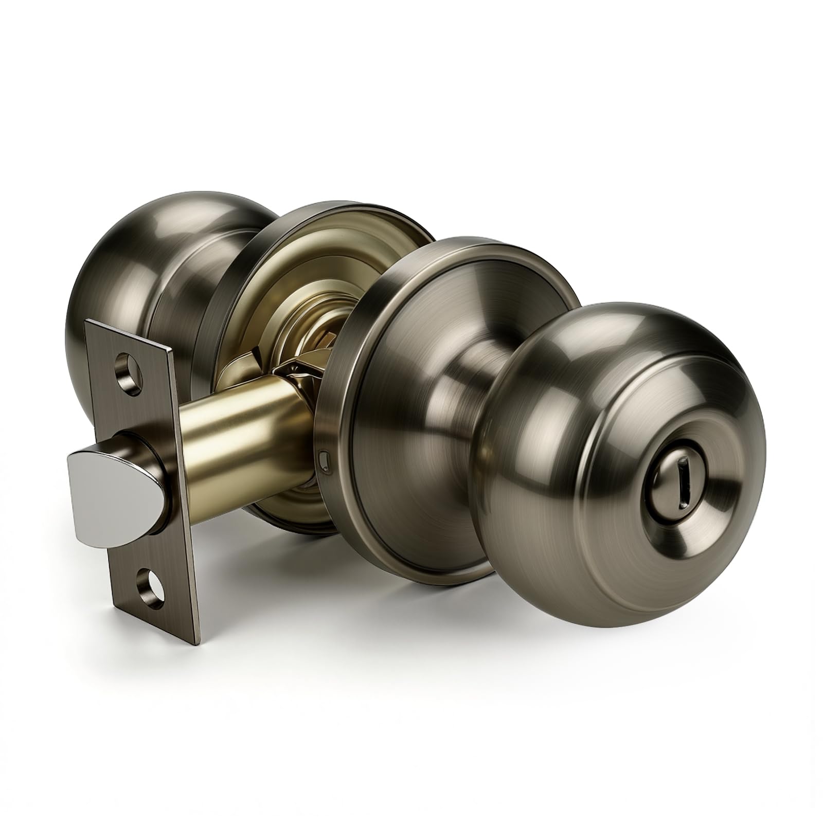 Privacy Door Knobs with Lock - Brushed Nickel -11