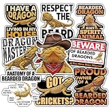 BAVAHA (10pcs-3in) Bearded Dragon Stickers Pack Lizard Pogona Sticker Reptile Decal Bearded Dragon Accesories Nature Wildlife Animal Lovers Gift Decorations Tank Car Laptop Water Bottles Luggage Phone