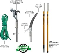 Vista 3 de Notch Juego de sierra de poste de 12' con hoja de 15" y cabeza de podadora, amarillo (40209)