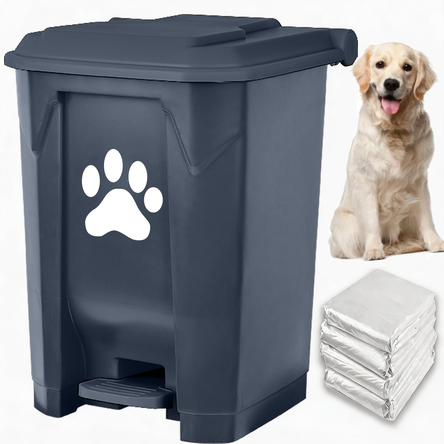 tebiete Dog Poop Trash Can with 200 Bags
