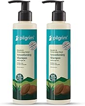 Pilgrim Patuá & Keratin Hair SMOOTHENING SHAMPOO for Dry & Frizzy hair 200 ML (Pack of 2) | Sulphate & Paraben free shampoo for Women & Men | Hair Smoothening & healthy scalp