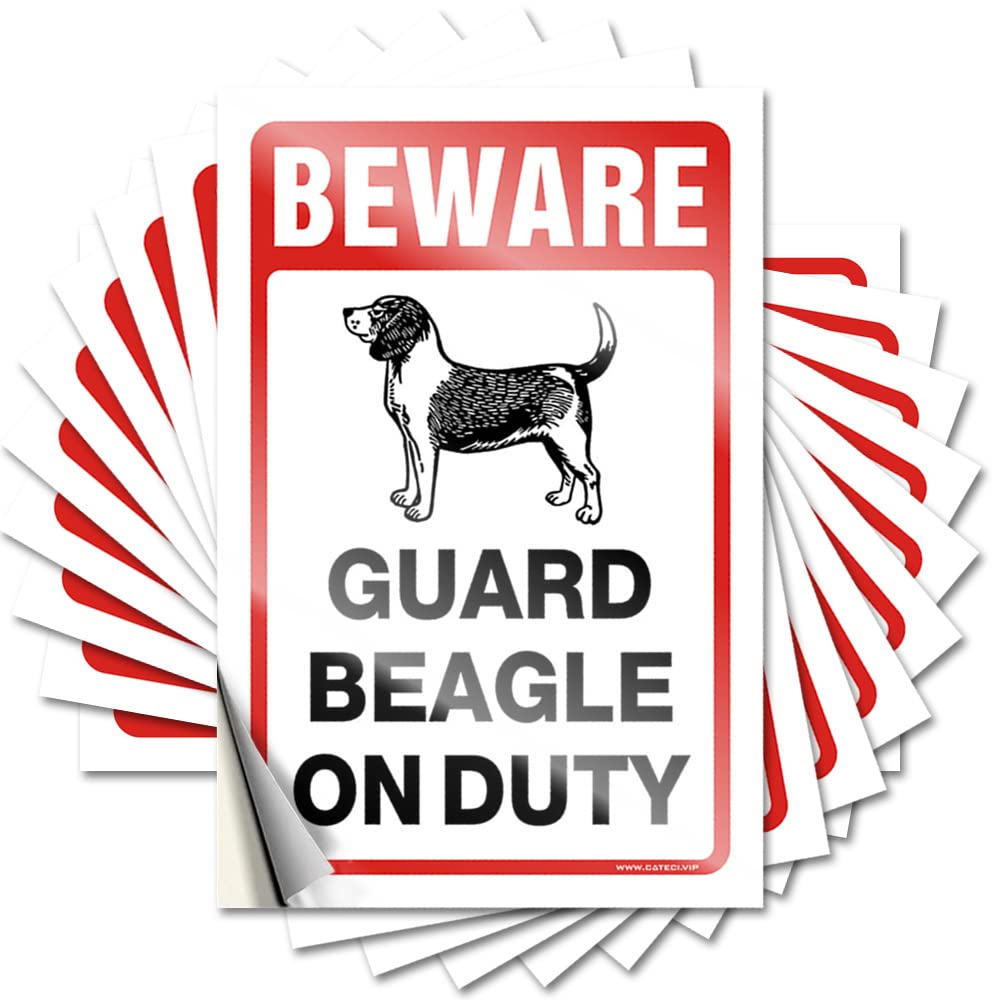 Goods Tumbler Tattoos | Beware! Guard Beagle On Duty Coastal Durable Vinyl Sticker Easy Apply for Student(8X12CM)