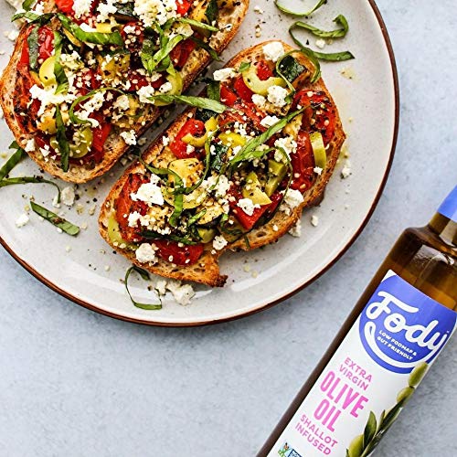 Fody Foods Vegan Extra Virgin Olive Oil | Italian Made Shallot Infused | Low FODMAP Certified | Gut Friendly | IBS Friendly Kitchen Staple | Gluten Free Non GMO