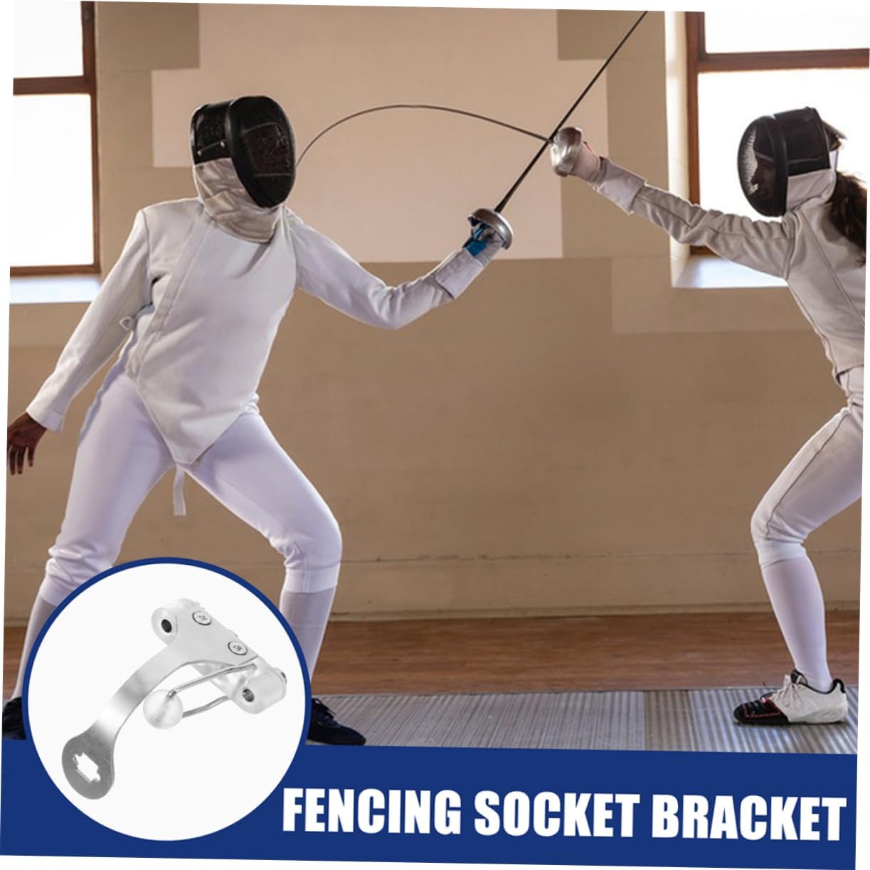 2Pcs Replacement Fencing Epee Socket Stand Portable Stainless Steel Fencing Equipment Tool for Epee Training Adjustable Socket Bracket for Practice