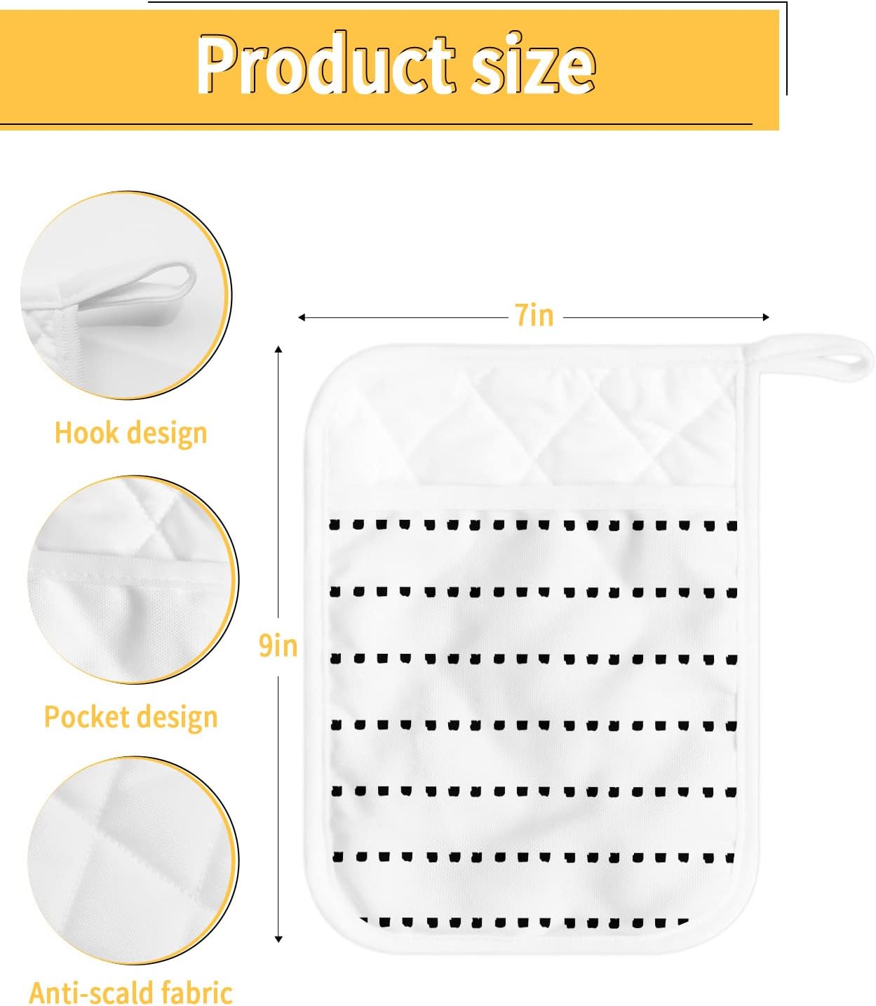 Pot Holders, Boho Pot Holder, Heat-Resistant Hot Pockets, Pot Holders for Kitchen, Hot Pads for Kitchen, Kitchen Accessories 5 Pcs Potholders