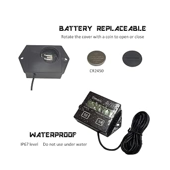Tachometer for Small Engine,Inductive Hour Meter for 2 Stroke & 4 Stroke Small Engine, Timorn Replaceable Battery Waterproof Tachometer for Chainsaw Marine ATV Motorcycle UTV Engine (Black)