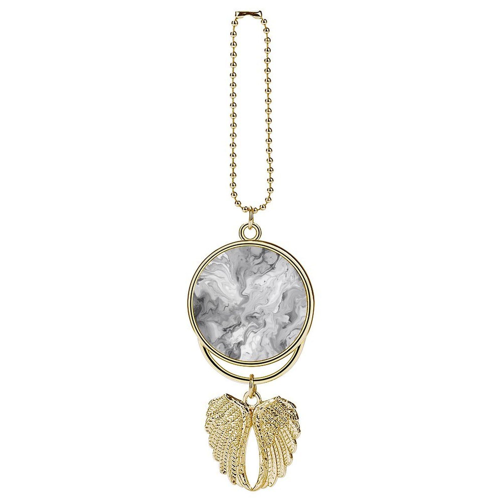 Light Gray Marble Car Charm Alloy Car Rear View Mirrors Hanging Ornaments Stylish Car Pendant Funny Auto Hanging Accessories Car Hanging Ornaments Gift for Women Men