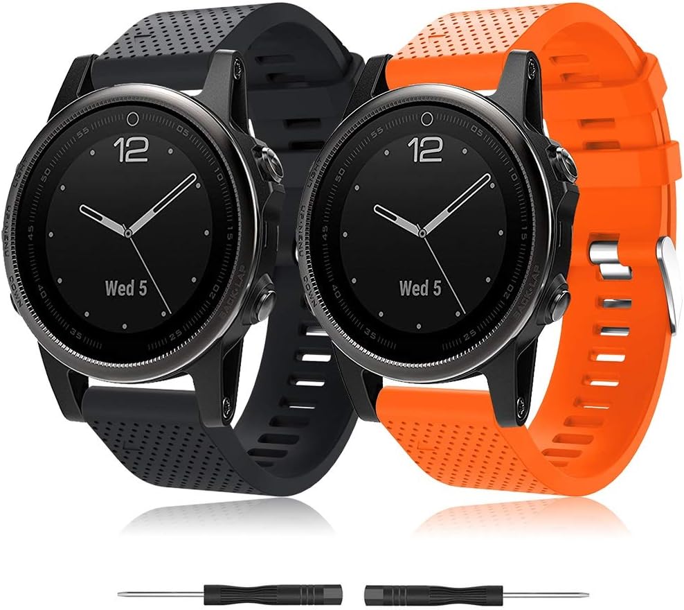 TOPsic Fenix 5S Strap, Silicone Watch Strap 20mm Replacement Band for Fenix 5S/Fenix 5S Plus/Fenix 6S/Fenix 6S Pro/Fenix 7S/Fenix 7S Solar/Fenix 7S Sapphire Solar