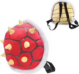 Turtle Shell Backpack Turtle Shell Costume Cartoon Plush Toy Small Backpack for Halloween Cosplay Costume Party (Red 2, One size)