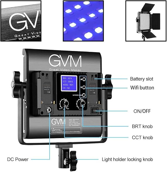 GVM RGB LED Video Lighting Kit, 800D Studio Video Lights with Panel, APP Control for YouTube Photography Lighting, 3200K-5600K, 8 Kinds of The Scene Lights, 3 Packs