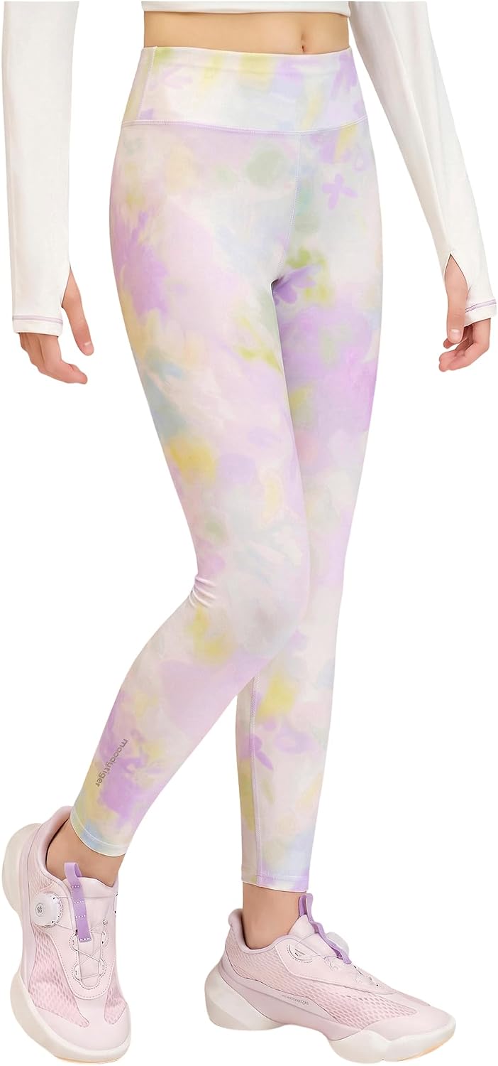 moodytiger Girls Cloudie Air Printed Leggings | Girls' Athletic Leggings, Unique Brizi® Fabric, Soft, Running, Yoga Pant