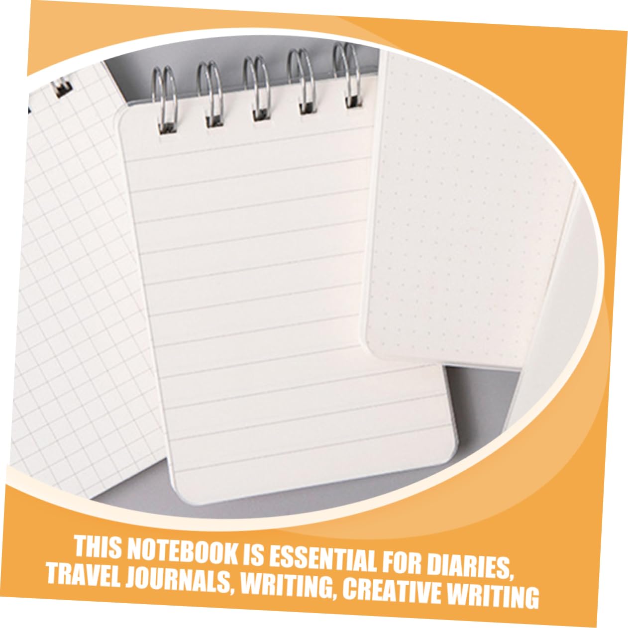 Lurrose 4 Ensembles Mini Cahier Mini Cahier Pointillé Petit Carnet Bloc-notes De Poche s Pour L'école À Spirale De Grille Blanche Le Fer 4 Pièces * 4