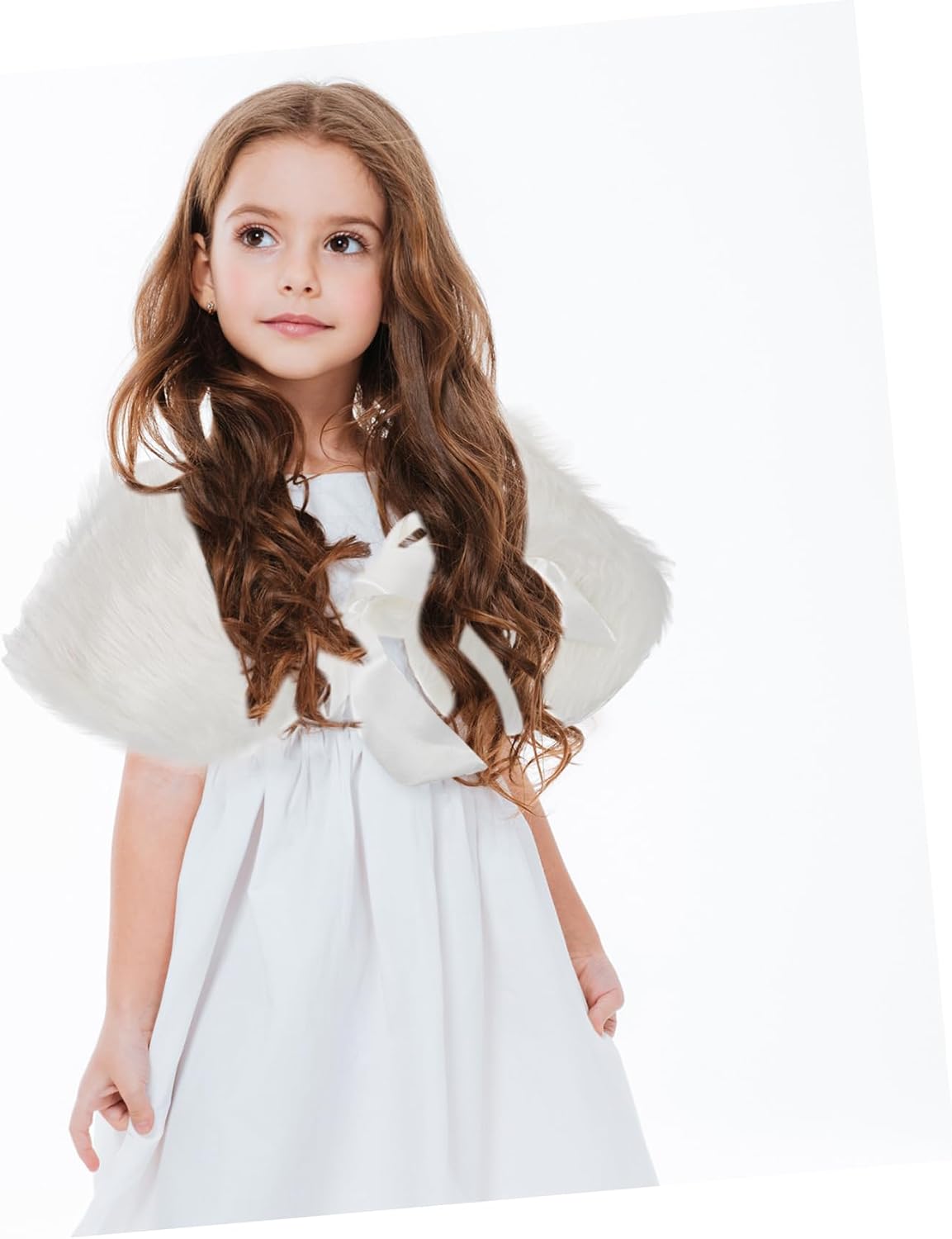Faux Fur Wrap Shawl for Little Girls Cozy and Elegant Winter Accessory for Dresses for Parties and Special Occasions Soft Fluffy