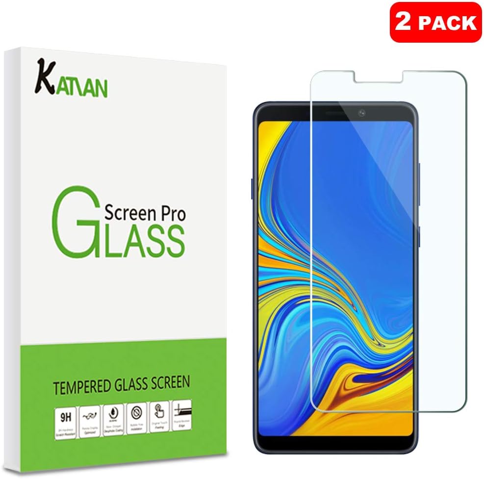 [2 Pack] Samsung Galaxy A9 (2018) Screen Protector, KATIAN HD Clear Protector [Anti-Scratch] [No-Bubble] [Case-Friendly], 9H Hardness Tempered Glass Screen Film for Samsung Galaxy A9 (2018)