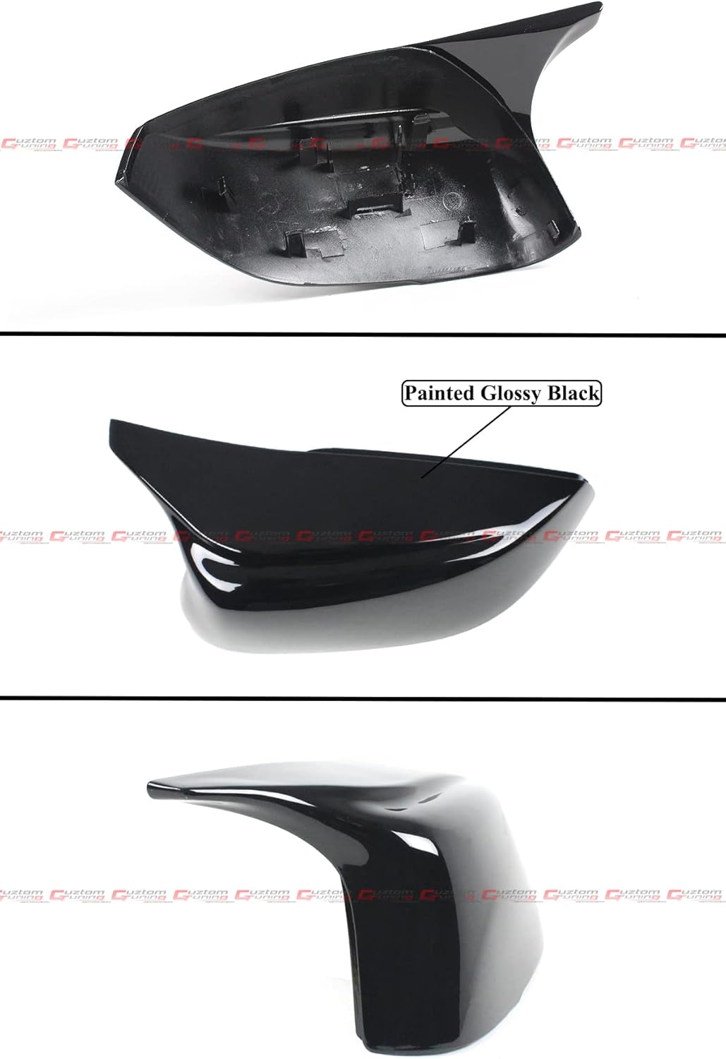 M Style Gloss Black Replacement Side Mirror Cover Caps Compatible for 2014-2022 Infiniti Q50 Q60