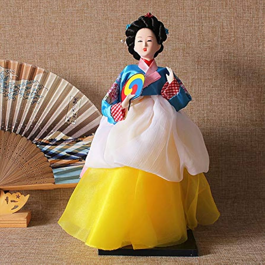 Amazon.co.jp: 12寸韓国人形宮廷仕女絹人形韓国版置物家庭料理焼肉店