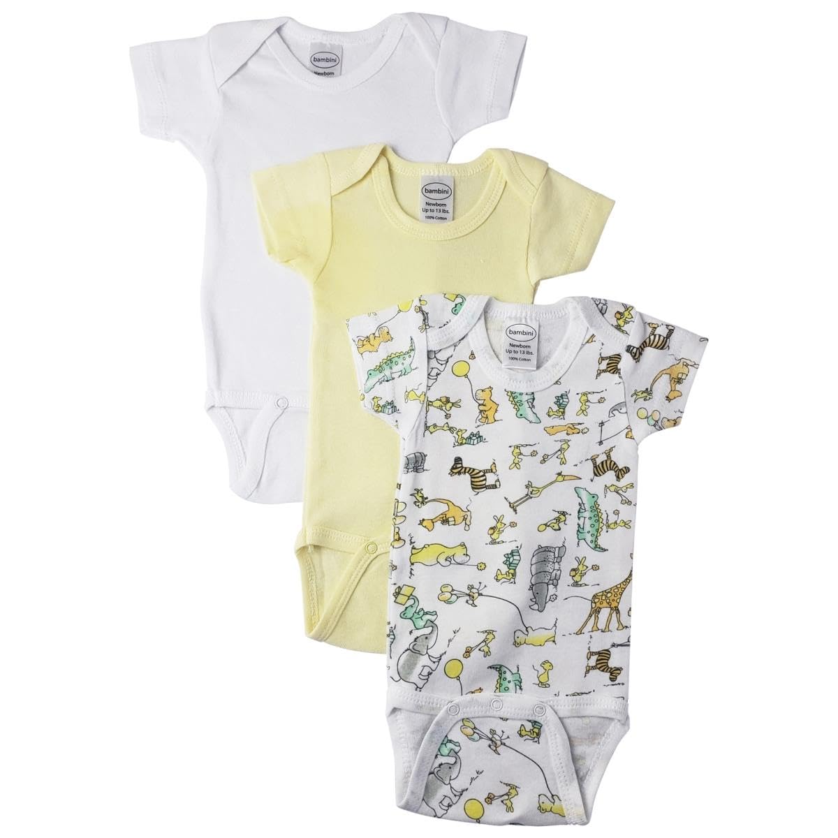 Bambini NC-0415S Unisex Baby 3 Piece Layette Sets, White - Small