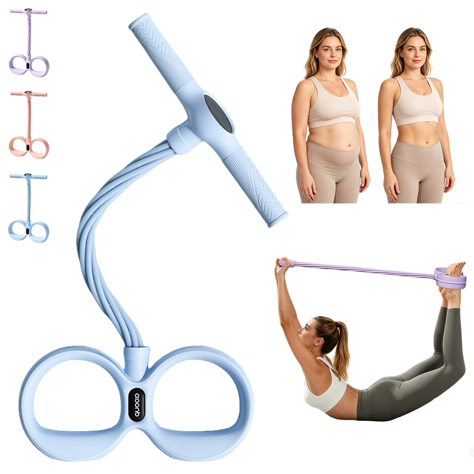 Banda de Resistencia Multifuncional, Equipo de Fitness para Casa & Entrenador Abdominal, Bandas Elasticas Musculacion, Elasticos Fitness para Entrenamiento de Cuerpo Completo