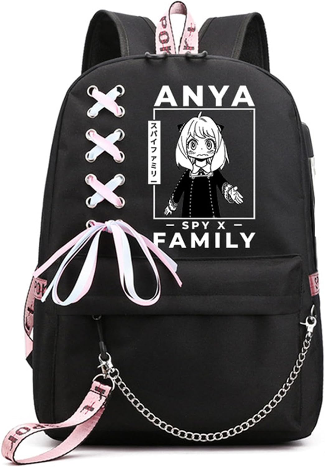 ISaikoy Anime Anya Forger Backpack Bookbag Daypack Laptop Bag School Bag with USB Port 20