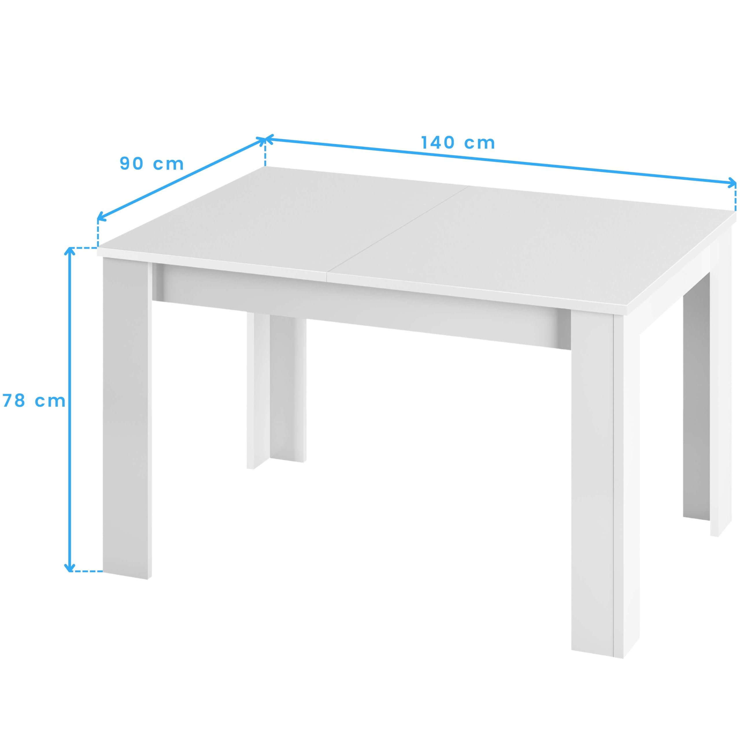 Habitdesign Mesa de Comedor Extensible Kendra, Acabado Blanco Brillo