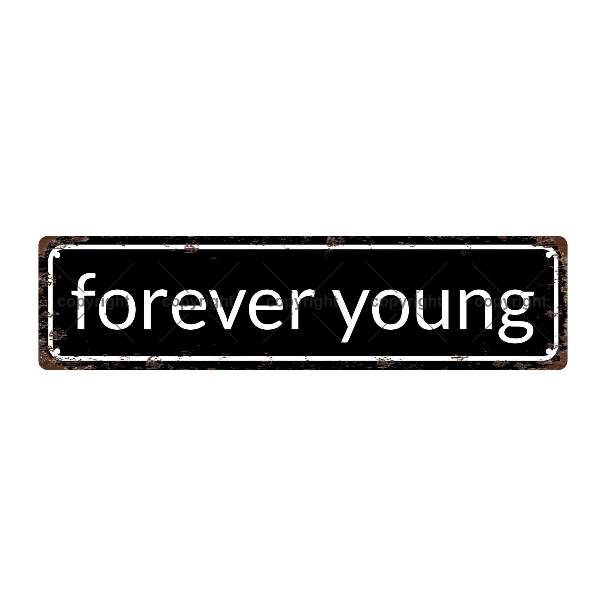 Forever Young Opinion Metal Tin Street Sign Bar Cafe Garage Cave Home Room Wall Bathroom Farmhouse Garden Porch Patio Decor,4x16 Inch