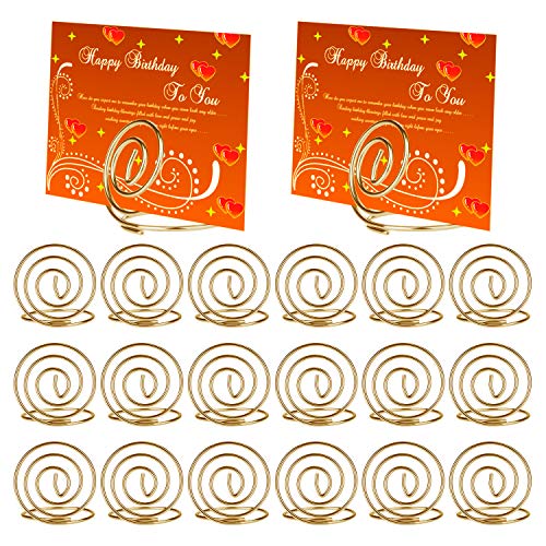 [20 Pack] Table Card Holders, AKWOX 1.38 inch Ring Shape Wire Place Card