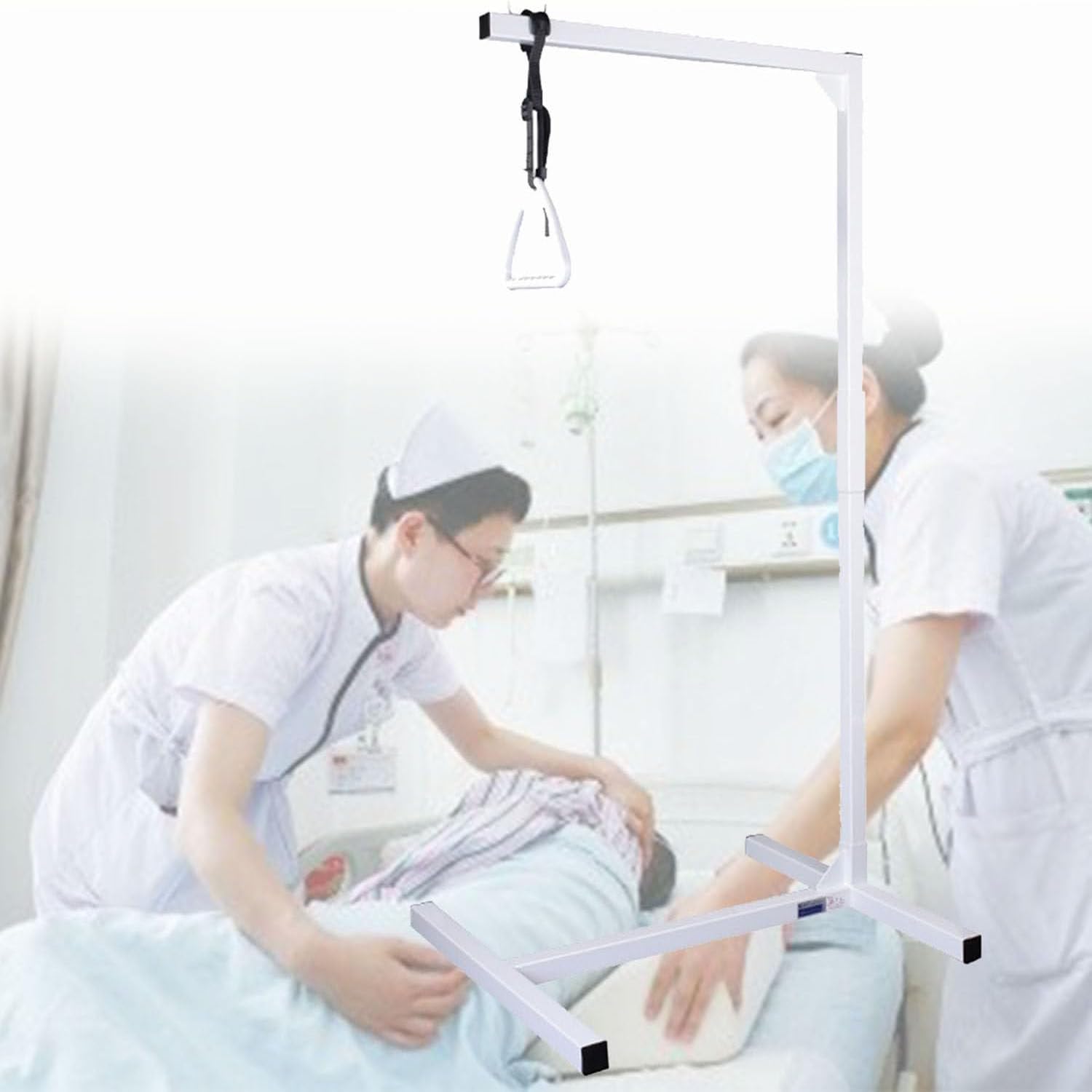 Barra di sollevamento medica per la mobilità del letto, supporto sopraelevato per sponde del letto, capacità di carico 117,9 kg, ideale per assistenza a lungo termine e assistenza per disabili